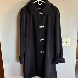London Fog Women's Elegant Black Trench Coat